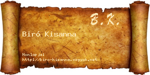 Biró Kisanna névjegykártya